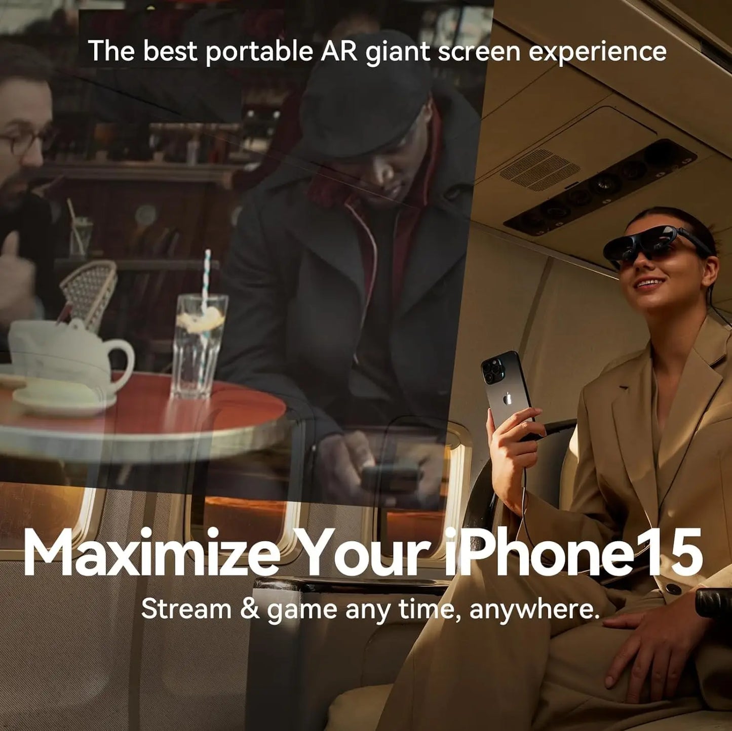 Rokid AR Joy Pack AR Glasses, Smart Glasses Max with Station, 360" Micro-OLED Display, Google Play, Media Streaming