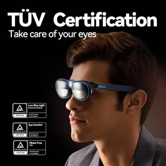 Rokid AR Joy Pack AR Glasses, Smart Glasses Max with Station, 360" Micro-OLED Display, Google Play, Media Streaming