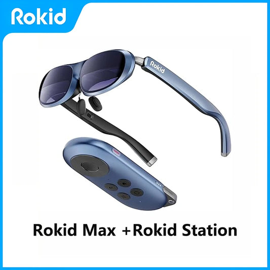 Rokid AR Joy Pack AR Glasses, Smart Glasses Max with Station, 360" Micro-OLED Display, Google Play, Media Streaming
